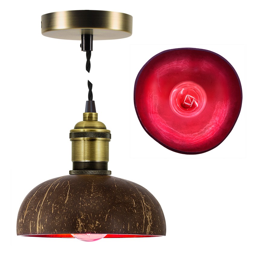 Качественная картинка Плафон-Кокос SunLumen BALI D130 Red