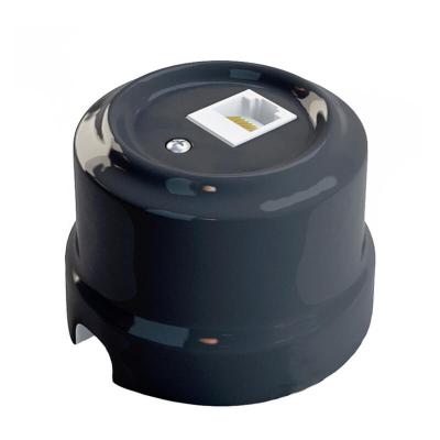 Ретро розетка компьютерная Retrika керамика серый Ретро розетка компьютерная Retrika керамика серый