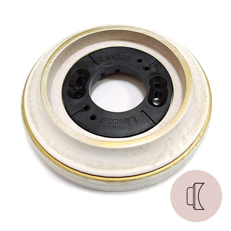 Ретро рамка на бревно 200-240 мм Lindas белая патина с золотом