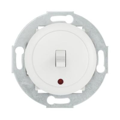 Выключатель LKstudio рычажковый, серия Vintage, внутренний монтаж, пластик, белый с индикатором