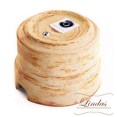 Ретро розетка ТВ Lindas керамика кедр Ретро розетка ТВ Lindas керамика кедр