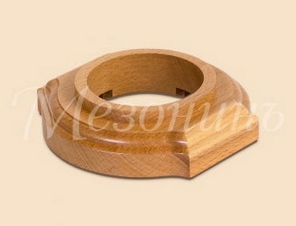 Ретро рамка Мезонин, коллекция Элегант, дерево, круглая, наружный монтаж, бук натуральный