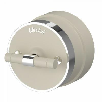 Ретро выключатель Werkel Vintage, пластик, (слоновая кость матовый/хром)