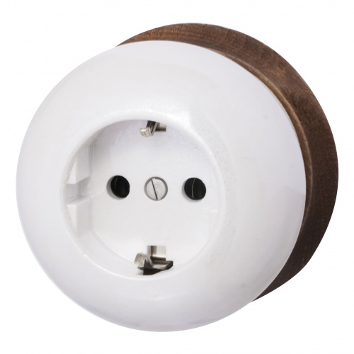 Качественная картинка Ретро розетка электрическая Bironi, коллекция Фаберже, керамика перламутр