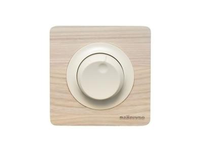 Светорегулятор 600 W для ламп накаливания и галогенных ламп, бежевый - рамка: выбеленный ясень