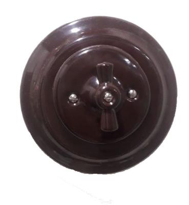 Ретро выключатель Retrika, Colony, внутренний монтаж, керамика, коричневый