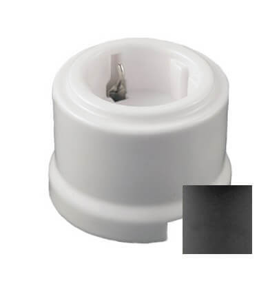 Качественная картинка Ретро розетка электрическая Retrika керамика серый