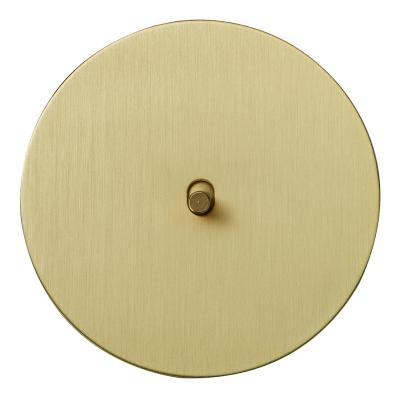 Выключатель Salvador "Арт", скрытый монтаж, кнопка-цилиндр, накладка металл круг, золото