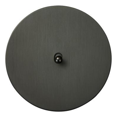 Выключатель Salvador "Арт", скрытый монтаж, кнопка-капля, накладка металл круг, антрацит