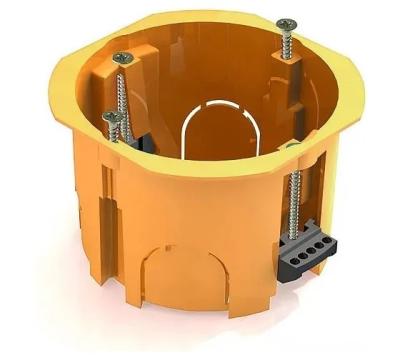 Коробка установочная Greenel огнестойкая ПВ-0, D68х45мм для полых стен, скрытый монтаж, оранжевый