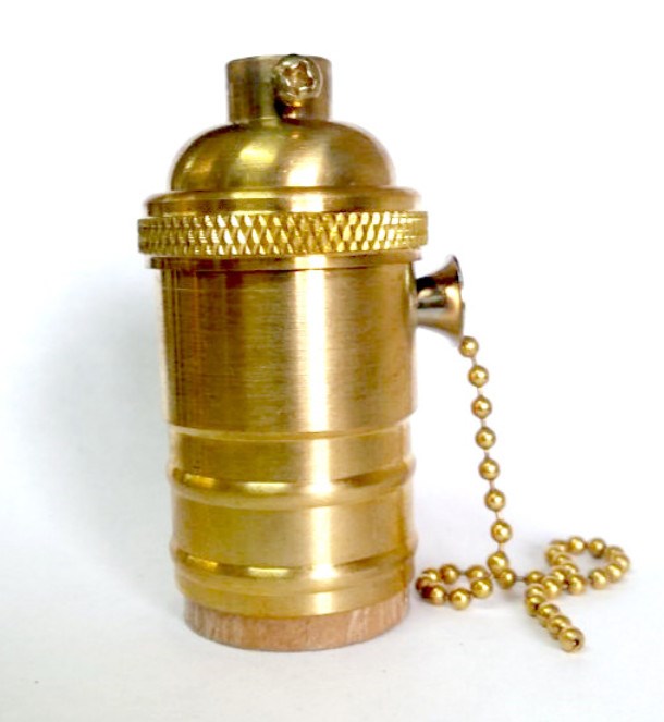 Качественная картинка Патрон E27 Interior Electric, алюминий, золото с цепочкой