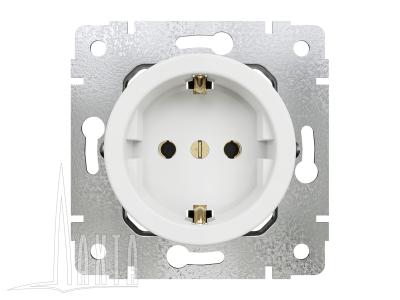 Ретро розетка электрическая Мезонин, серия Лахта, Оптима, пластик, скрытый монтаж, белый