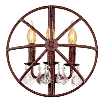 LOFT IT Бра  3x40 Вт Цоколь E14 D 320 Металлическая арматура цвета состаренный коричневый, стеклянны