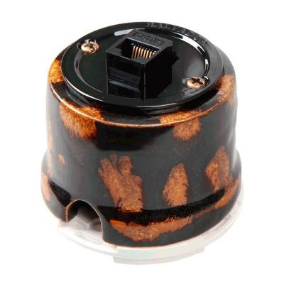 Ретро розетка компьютерная Salvador, фарфор, наружный монтаж, коллекция "Экзотик"