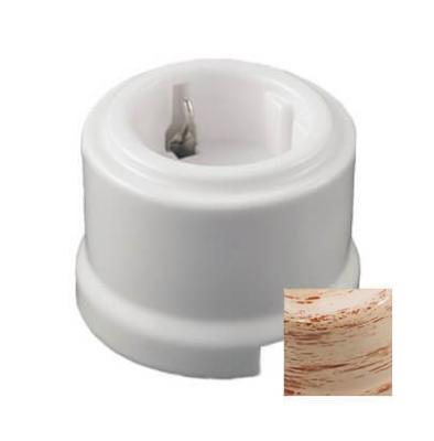 Ретро розетка Retrika, электрическая, с заземл.контактом, керамика, кедр