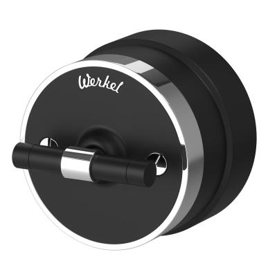 Ретро выключатель Werkel Vintage, пластик, (черный матовый/хром)