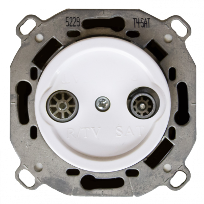 Ретро розетка ТВ (sat) Bironi, коллекция Шедель, пластик, скрытый монтаж, белый Ретро розетка ТВ (sat) Bironi, коллекция Шедель, пластик, скрытый монтаж, белый