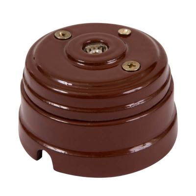 Ретро розетка ТВ Мезонин, коллекция Новая Голландия, фарфор, с подъемной рамкой, коричневый