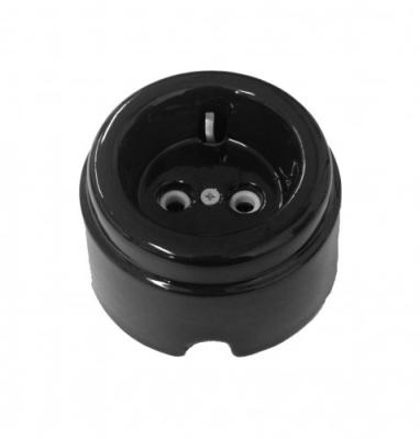 Ретро розетка электрическая Interior Electric, серия "Арбат", керамика, с/з 16А, черный Ретро розетка электрическая Interior Electric, серия "Арбат", керамика, с/з 16А, черный