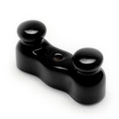 Изолятор двойной Salvador, фарфор, черный (IS12BL)