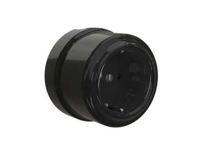 Ретро розетка электрическая Аврора, фарфор, черный Ретро розетка электрическая Аврора, фарфор, черный