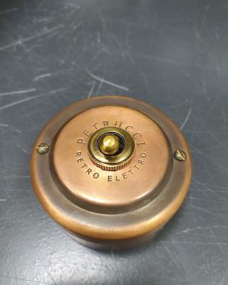 Ретро выключатель Petrucci, тумблерный, одноклавишный проходной, металл, медь