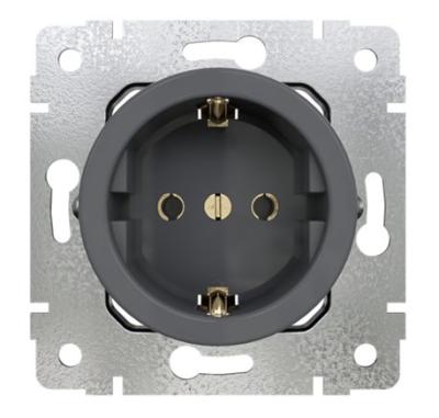 Ретро розетка электрическая Мезонин, серия Лахта, Оптима, пластик, скрытый монтаж, серый