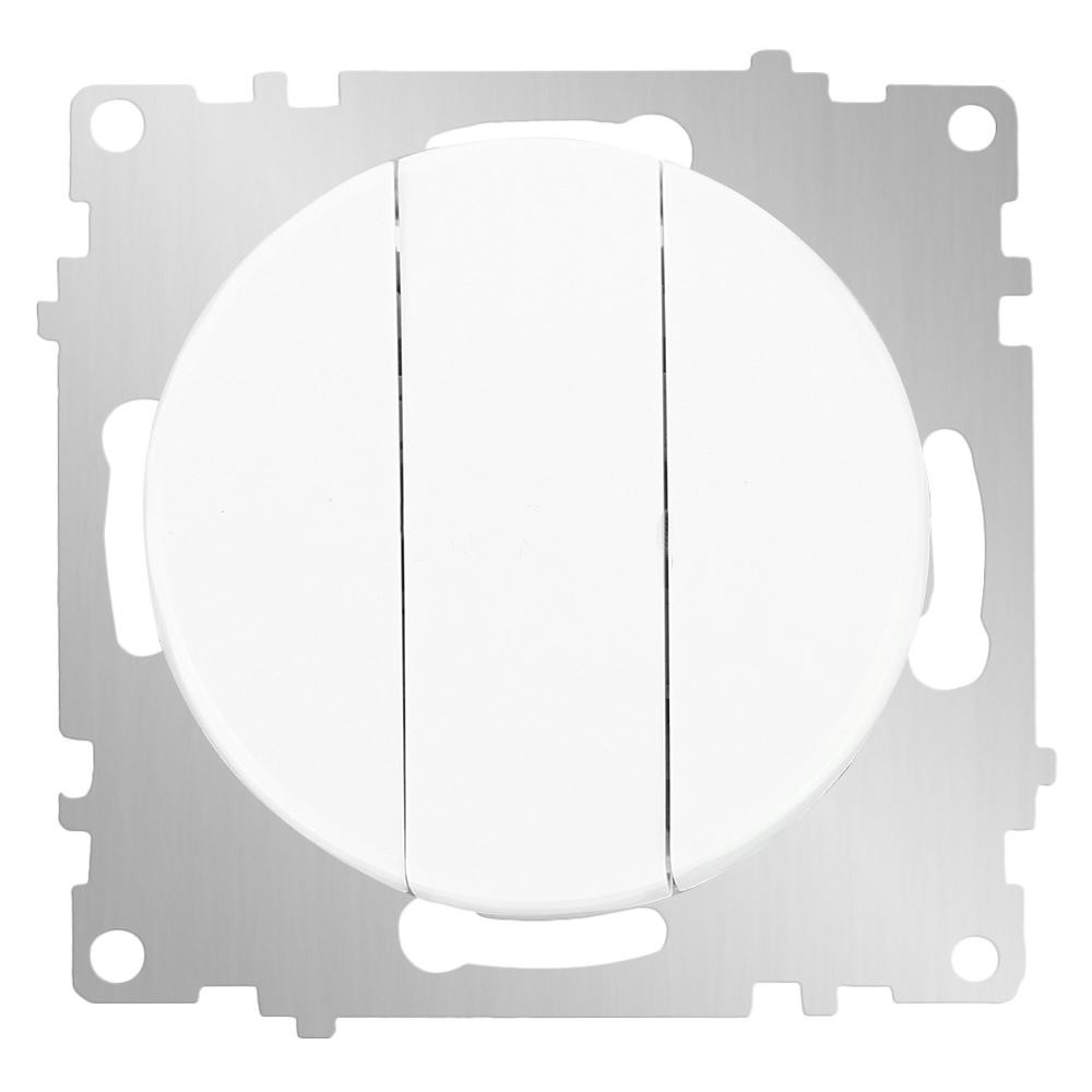 Качественная картинка Выключатель 3-клавишный, цвет белый