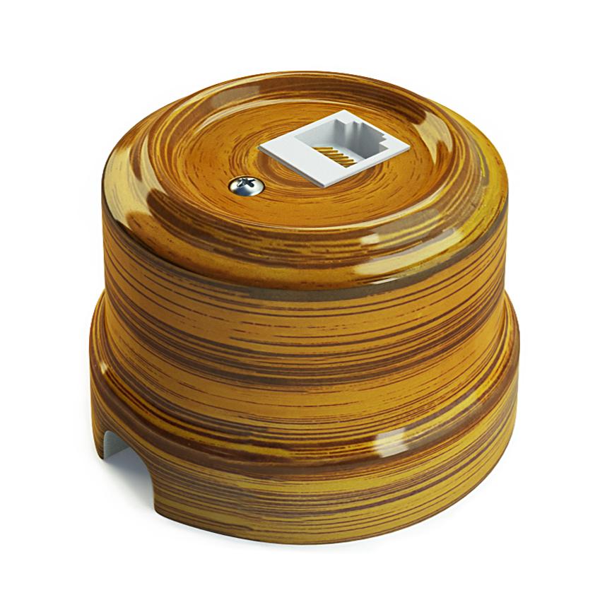 Ретро розетка компьютерная Lindas керамика бамбук Качественная картинка Ретро розетка компьютерная Lindas керамика бамбук