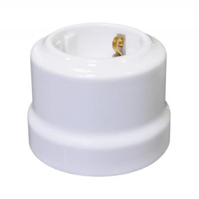 Ретро розетка электрическая Lindas керамика белый Ретро розетка электрическая Lindas керамика белый