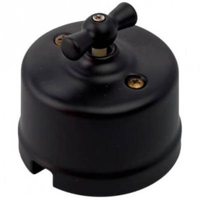 Изображение Ретро выключатель Retrika, керамика, черный матовый