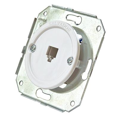 Ретро розетка телефонная Salvador, пластик, внутренний монтаж, белый