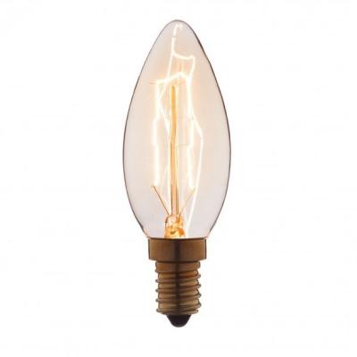 Лампочка Эдисона Лофт IT Свеча, E14, 25W, прозрачная