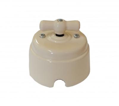 Ретро выключатель Interior Electric, серия "Арбат", керамика, 220/10А, слоновая кость