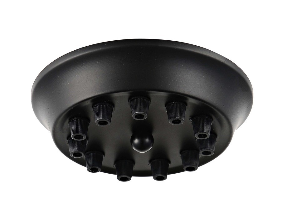 Качественная картинка Потолочная база Sun Lumen, диаметр 200 мм, 9 выходов, цвет черный (арт. 058-681)
