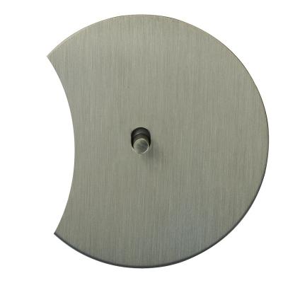 Выключатель Salvador "Арт", скрытый монтаж, кнопка-цилиндр, накладка металл полукруг, никель (серый)