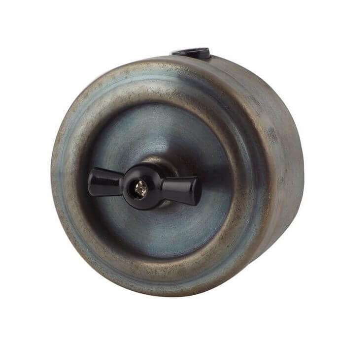Качественная картинка Ретро выключатель Retrika, коллекция Vintage Metal, патина