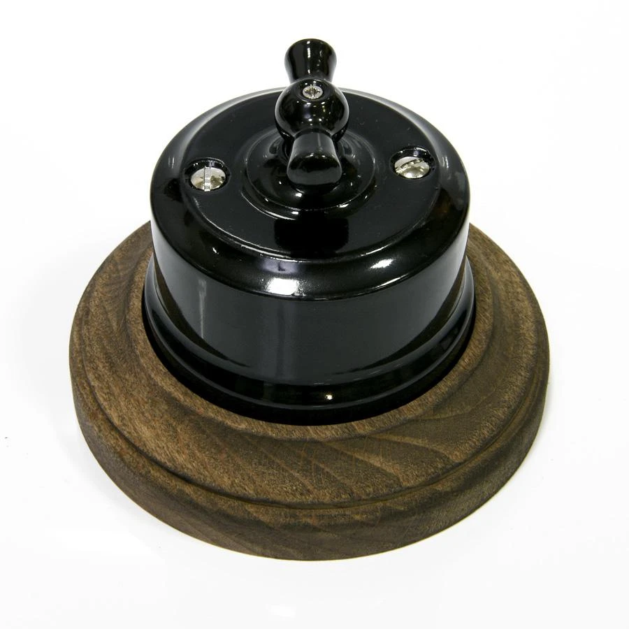 Качественная картинка Ретро выключатель Lindas, керамика, черный