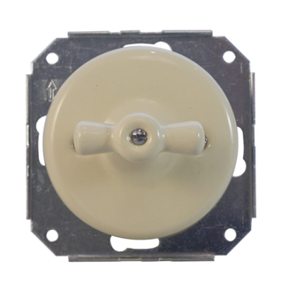 Ретро выключатель Retrika, Colony, внутренний монтаж, керамика, слоновая кость