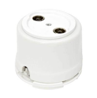 Ретро розетка ТВ Salvador, фарфор, наружный монтаж, белый Ретро розетка ТВ Salvador, фарфор, наружный монтаж, белый