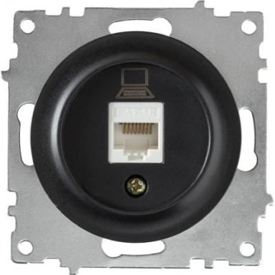 Розетка компьютерная 1xRJ45 кат.5e, цвет чёрный