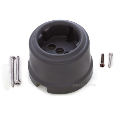 Корпус ретро розетки Sun Lumen, керамика, черный матовый