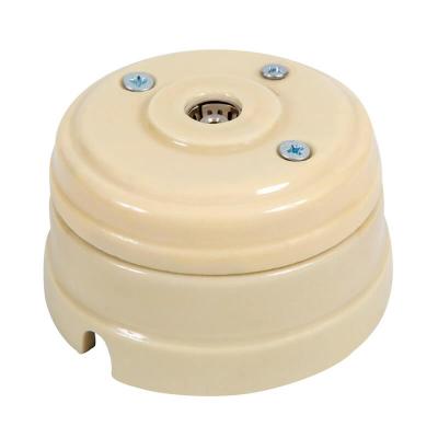 Ретро розетка ТВ Мезонин, коллекция Новая Голландия, фарфор, с подъемной рамкой, слоновая кость