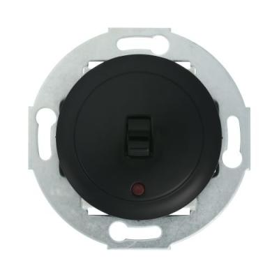 Выключатель LKstudio рычажковый, серия Vintage, внутренний монтаж, пластик, черный с индикатором