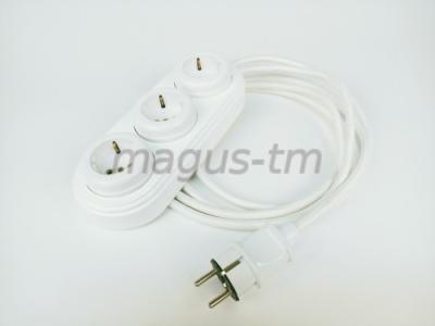 Удлинитель Interior Electric тройной, овал, цвет белый Удлинитель Interior Electric тройной, овал, цвет белый
