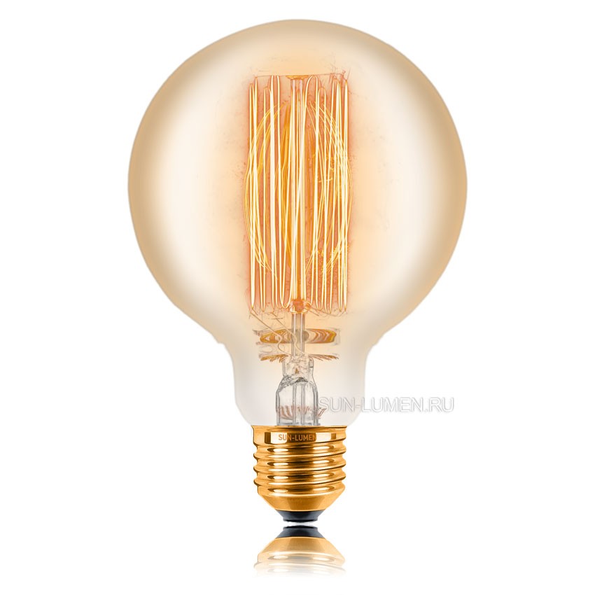Качественная картинка Лампочка Эдисона Sun Lumen, накаливания, E27, золотая (арт. 052-016)