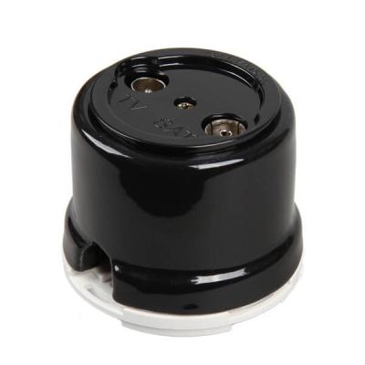 Ретро розетка ТВ Salvador, фарфор, наружный монтаж, черный