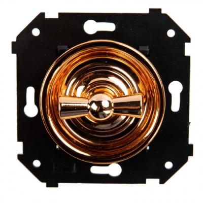 Ретро выключатель Bironi, коллекция Шедель, пластик, скрытый монтаж, поворотный, медь