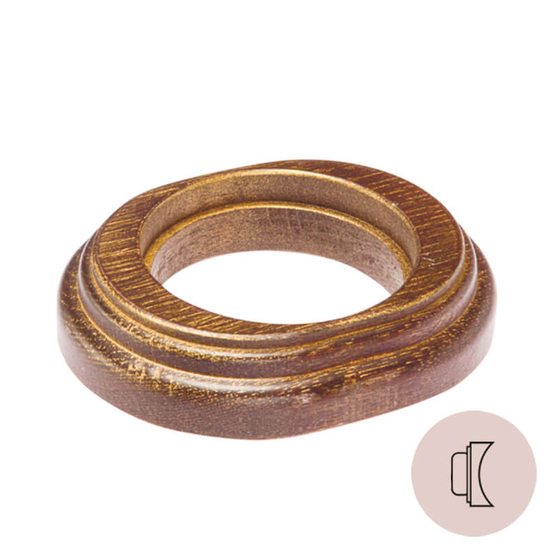 Ретро рамка на бревно Salvador, дерево, наруж.монтаж, овал, венге с зол.патиной (под заказ)