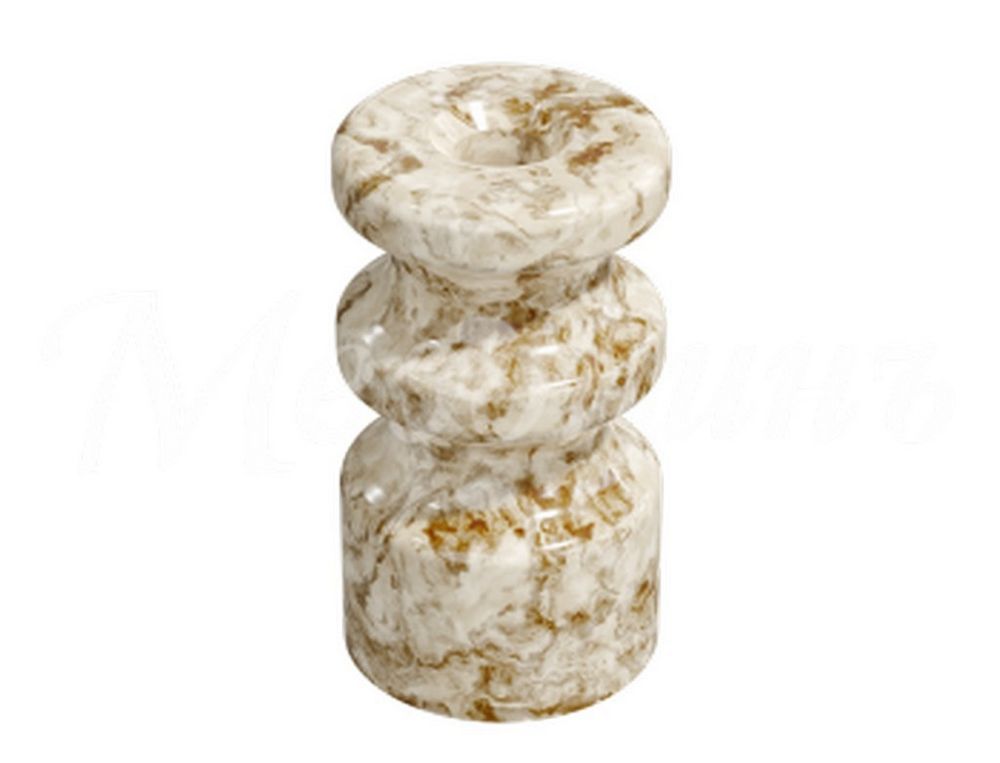 Качественная картинка Ретро изолятор двойной Мезонин, фарфор, коллекция Царское село, D20х36мм., Дворцовый мрамор